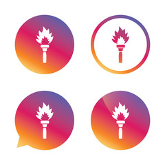 Torch flame sign icon. Fire symbol.