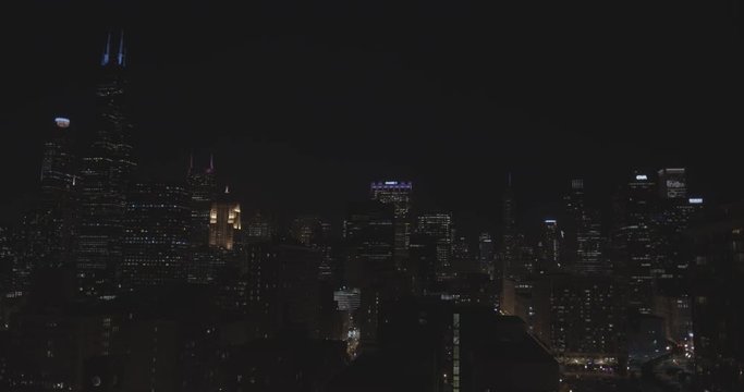 Night time Chicago Skyline Sony F55 4K Slog-3 
