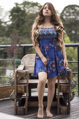 Woman standing in a garden