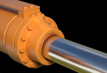 machine piston hydraulic system industrial 3d illustration