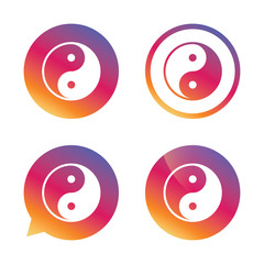 Ying yang sign icon. Harmony and balance symbol.