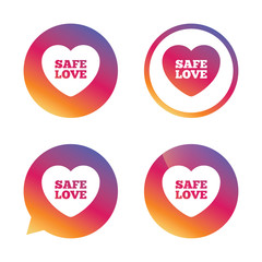 Safe love sign icon. Safe sex symbol.