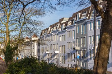 Row of white houses 
