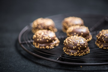 Festive chocolatte with golden flakes