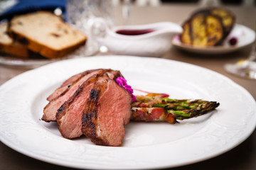 Grilled duck breast