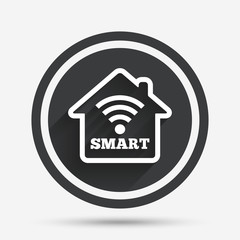 Smart home sign icon. Smart house button.