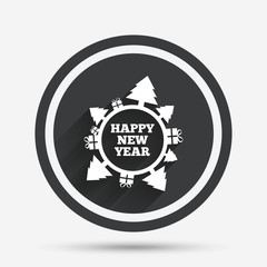 Happy new year globe sign icon