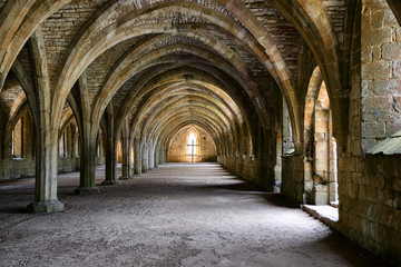 Fototapeta na wymiar Inside Fountains Abbey