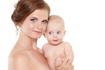 Mother with small baby.