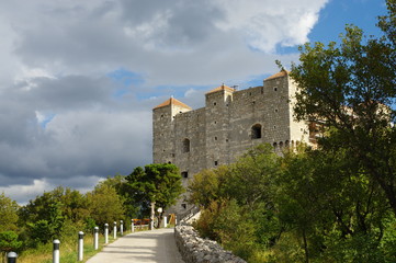 Fototapeta na wymiar Senj, Croatia – September 16, 2016: a small town in northern Croatia, located on the Adriatic coast. On the picture fortress Nehaj, It was built in the second half of the sixteenth century.