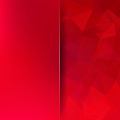 Fototapeta premium Background made of red triangles. Square composition with geometric shapes and blur element. Eps 10