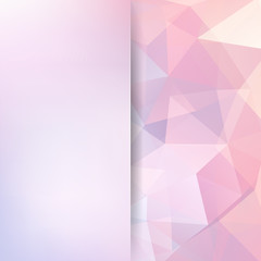 Background of geometric shapes. Blur background with glass. Pastel pink mosaic pattern. Vector EPS 10. Vector illustration