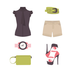 Vector flat design concept of fashion look