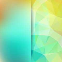 Background of geometric shapes. Blur background with glass. Light mosaic pattern. Vector EPS 10. Vector illustration. Blue, green, white, yellow colors