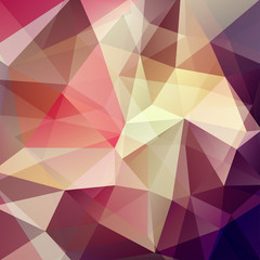 Obraz premium Polygonal vector background. Can be used in cover design, book design, website background. Vector illustration. Pink, brown, beige colors