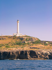 Fototapeta premium the white lighthouse of Santa Maria di Leuca, south Italy