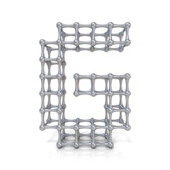 Metal lattice font letter G 3D