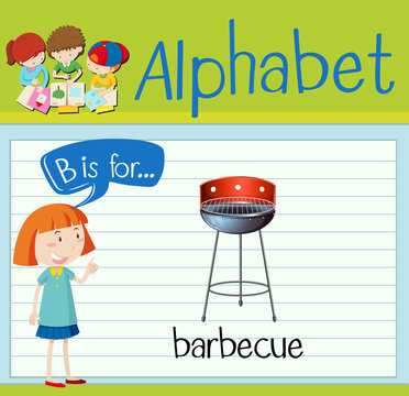 Flashcard letter B is for barbecue