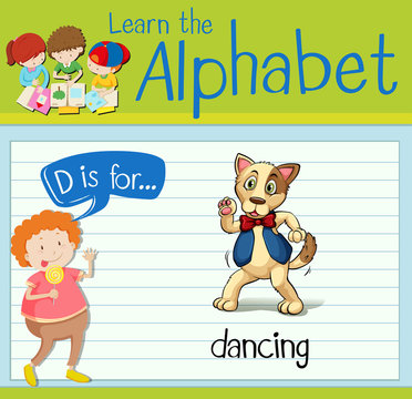 Flashcard letter D is for dancing