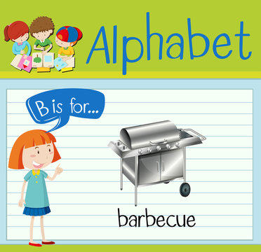 Flashcard letter B is for barbecue