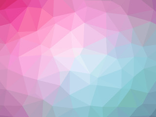 Abstract pink teal blue gradient low polygon shaped background