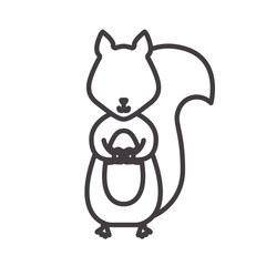 Silhouette with squirrel wild animal vector illustration