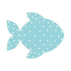 pattern with fish shape animal color vector illustration