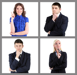 Group of business people on white background. Business training and strategy concept.