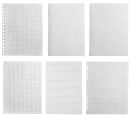 Paper textures background, isolated on white