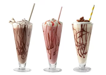 Plexiglas keuken achterwand Milkshake Fresh tasty cocktails isolated on white