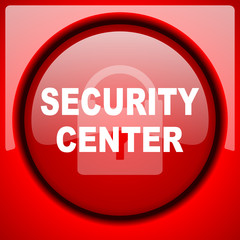 security center red icon plastic glossy button