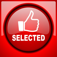 selected red icon plastic glossy button