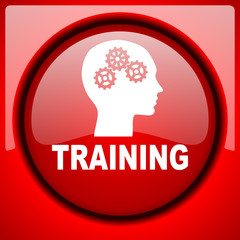 training red icon plastic glossy button
