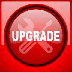 upgrade red icon plastic glossy button