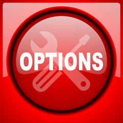 options red icon plastic glossy button