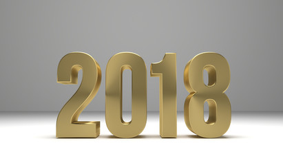 2018 happy new year 3d render