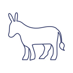 silhouette with Donkey domestic animal vector illustration
