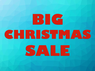 Christmas sale banner red letters on blue background