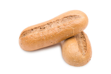 Two loaves of bread isolated on white background
