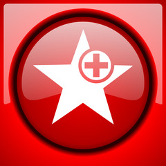 star red icon plastic glossy button
