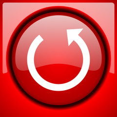 rotate red icon plastic glossy button