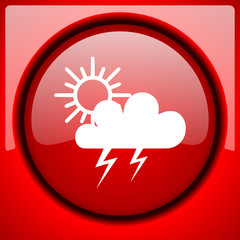 storm red icon plastic glossy button