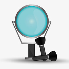 Mirror and brush icon. Hair salon and barber shop tools theme. Colorful design. Vector illustration