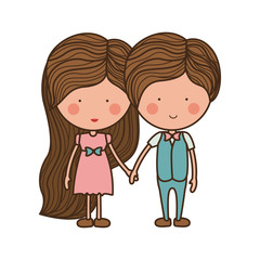 couple holding hands with clothes vector illustration