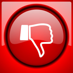 dislike red icon plastic glossy button