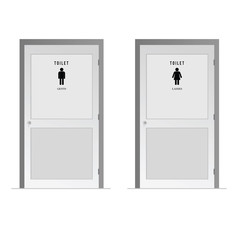 toilet doors for male and female icon illustration