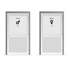 toilet doors for male and female symbol illustration
