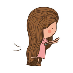 girl standing with hands extended vector illustration