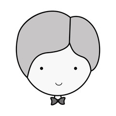 silhouette face groom with bowtie vector illustration