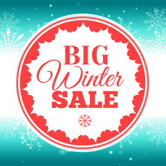 Winter sale poster. Vector illustration.
